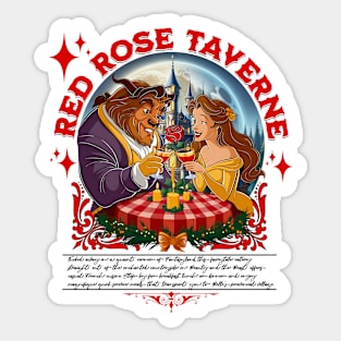 Red Rose Taverne Food and Drink Beauty and Beast Style Sticker